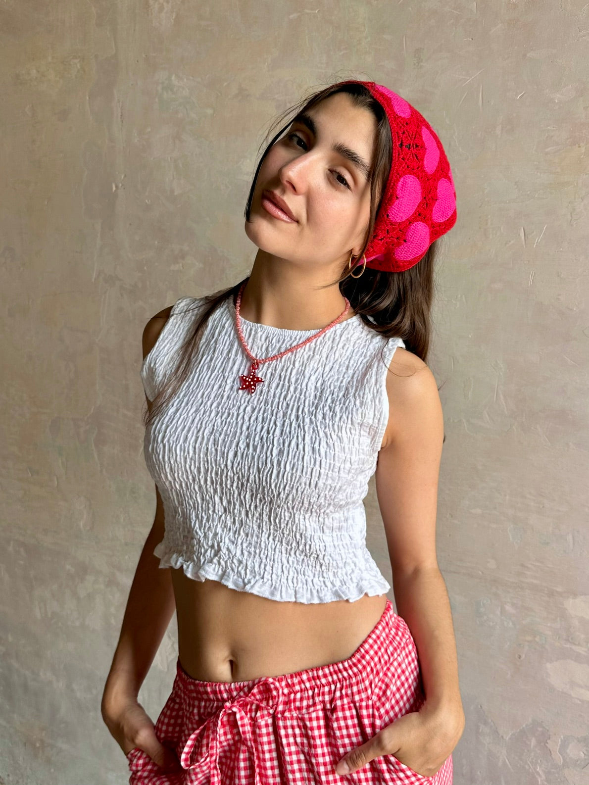 Bandana crochet corazones
