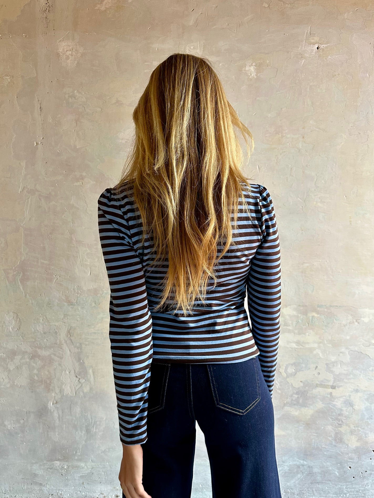 Camiseta rayas cuello alto