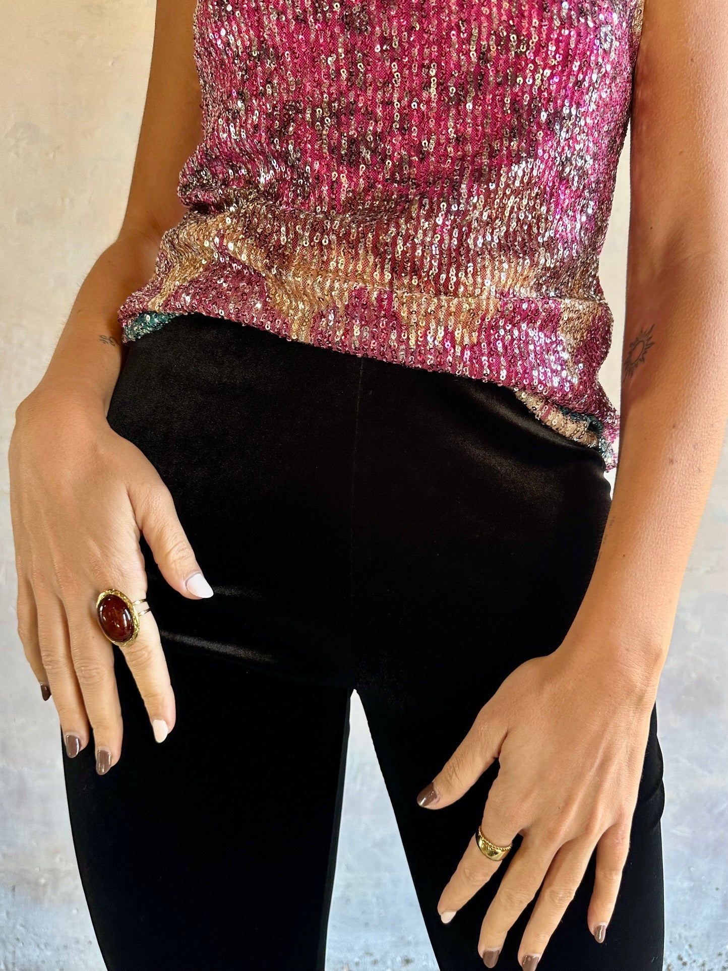 Pantalón flare velvet