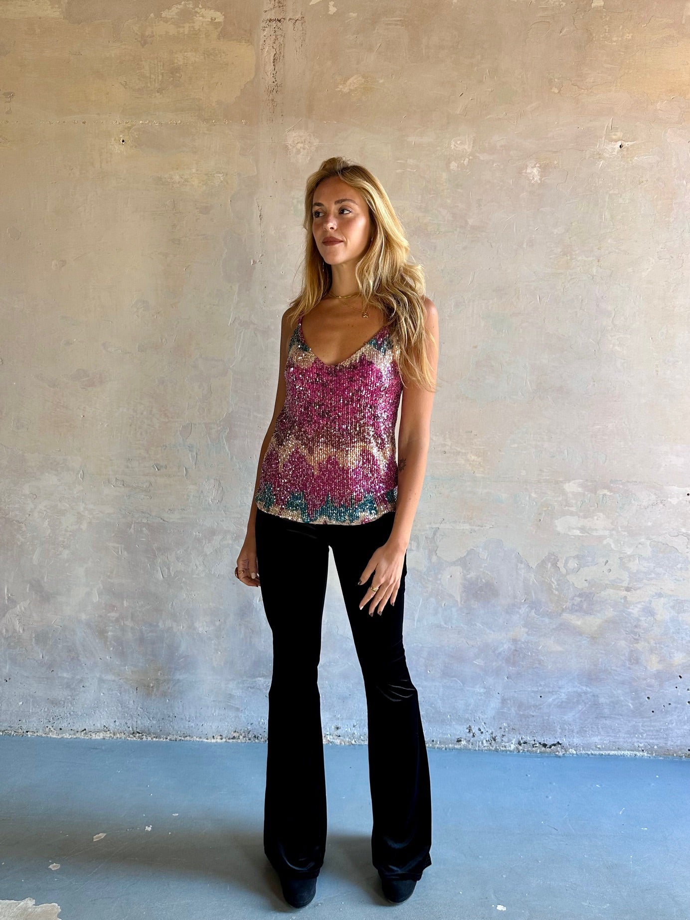 Pantalón flare velvet