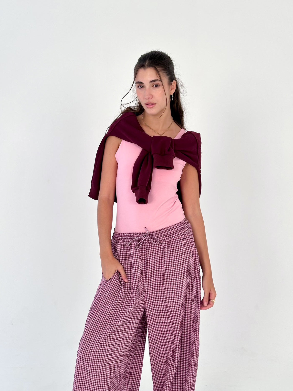 Pantalón bombacho vichy