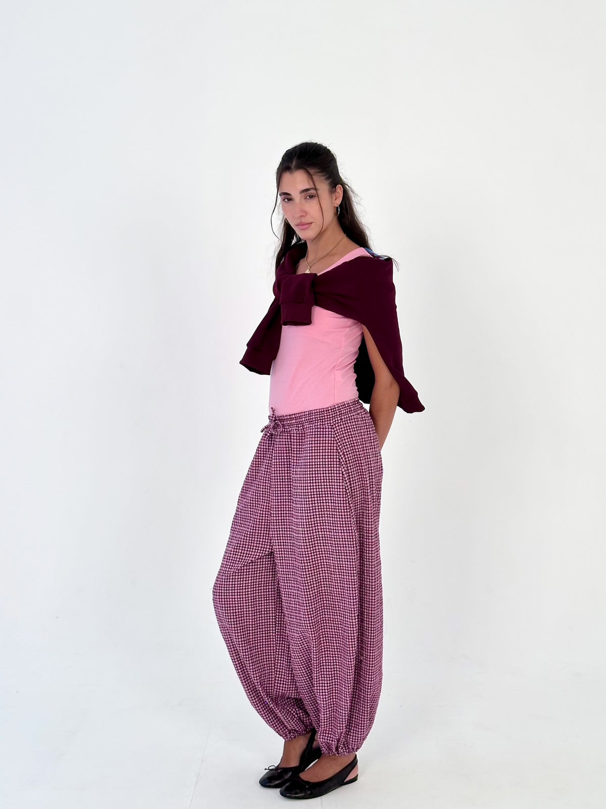 Pantalón bombacho vichy