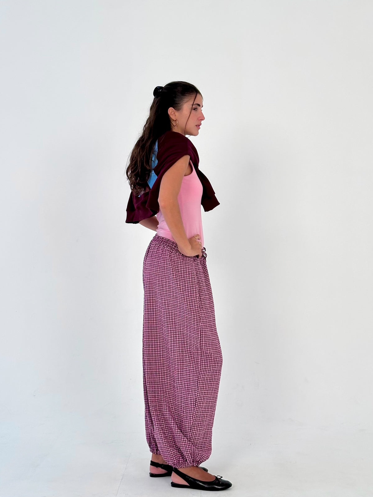 Pantalón bombacho vichy