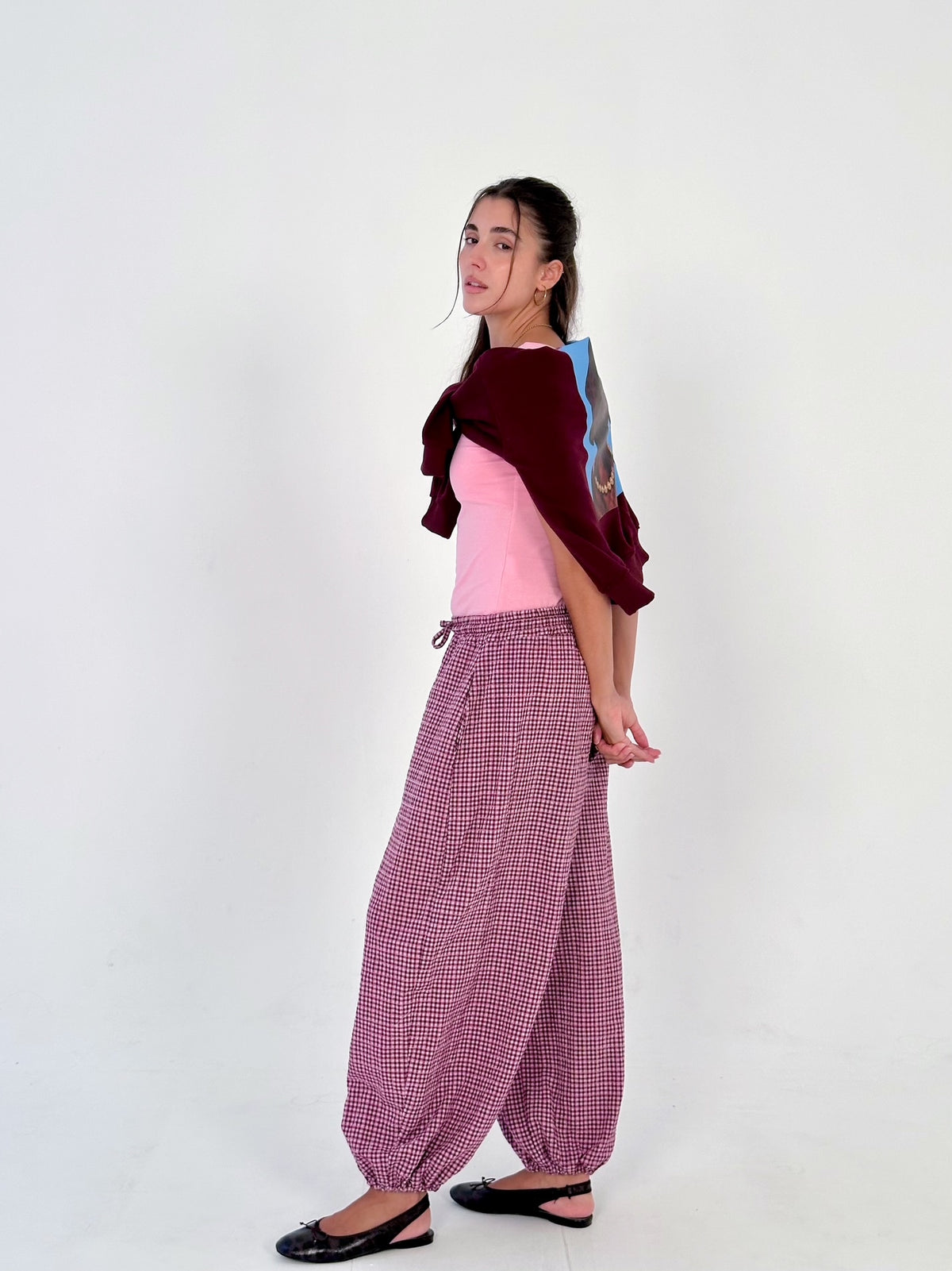 Pantalón bombacho vichy