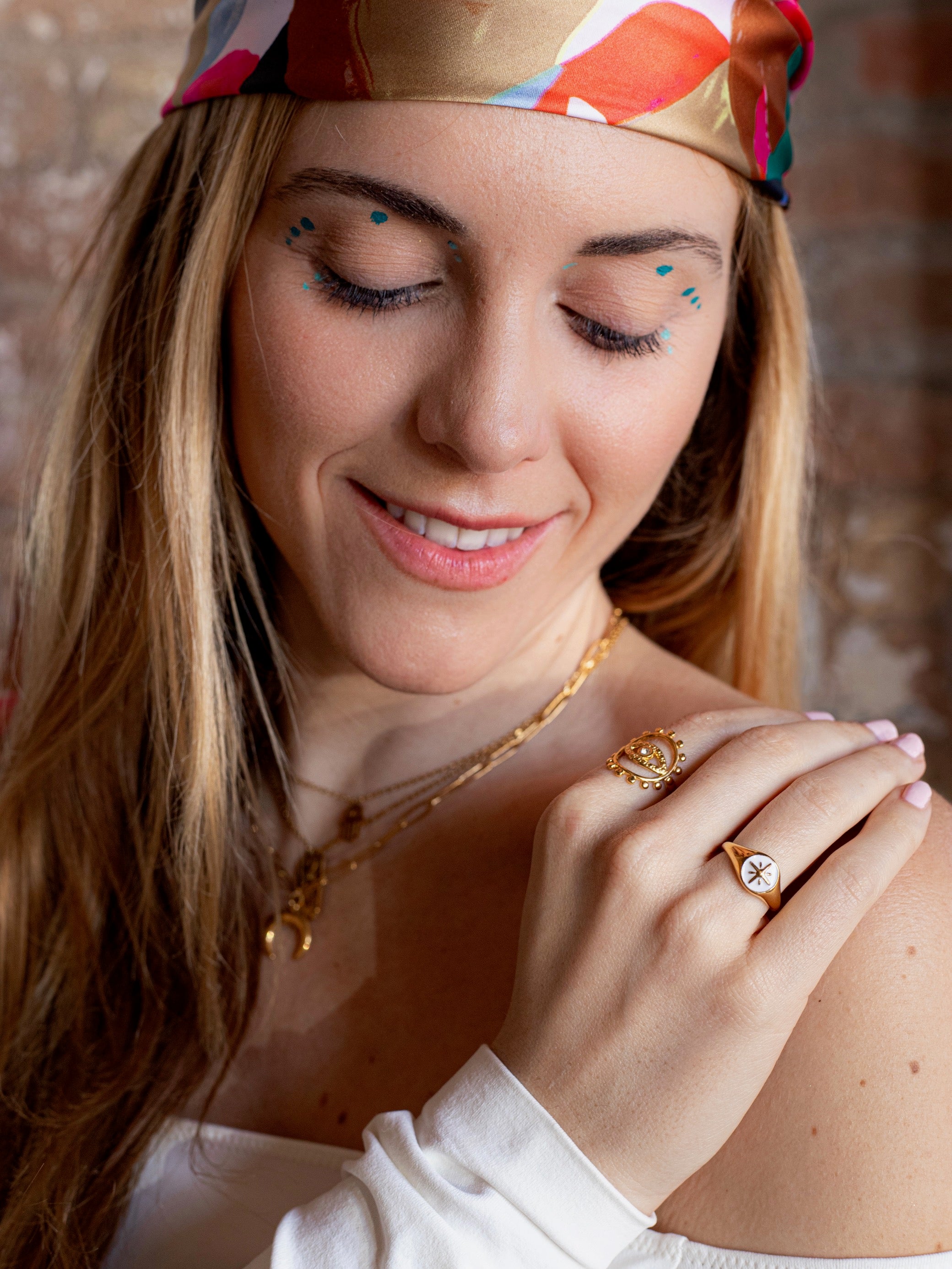 Anillo estrella blanca