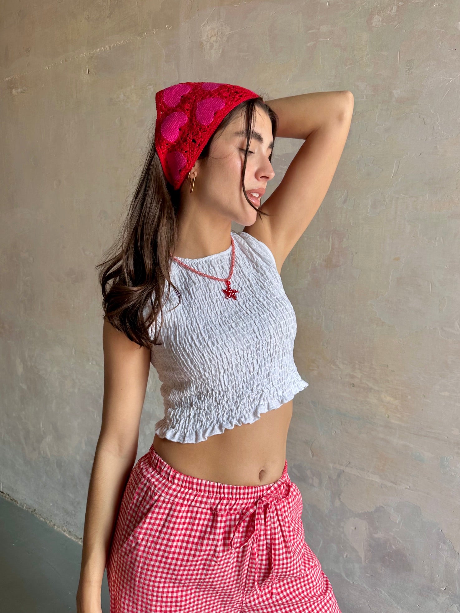 Bandana crochet corazones