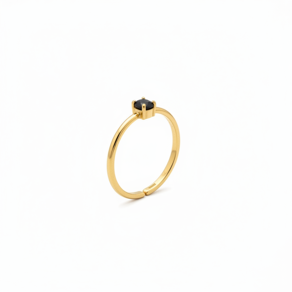 Anillo circonita negra