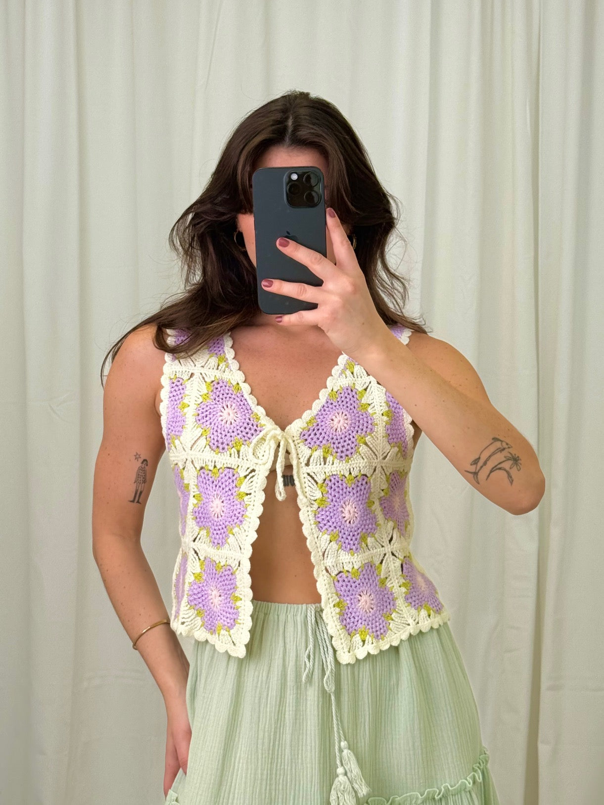 Chaleco crochet flores