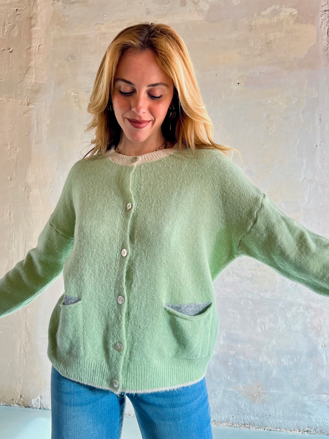 Chaqueta punto botones