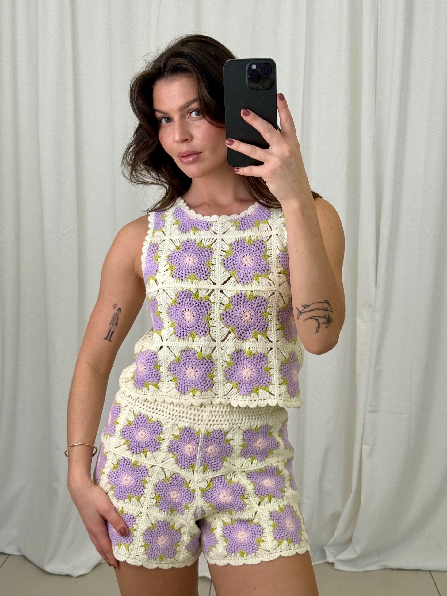 Short crochet flores
