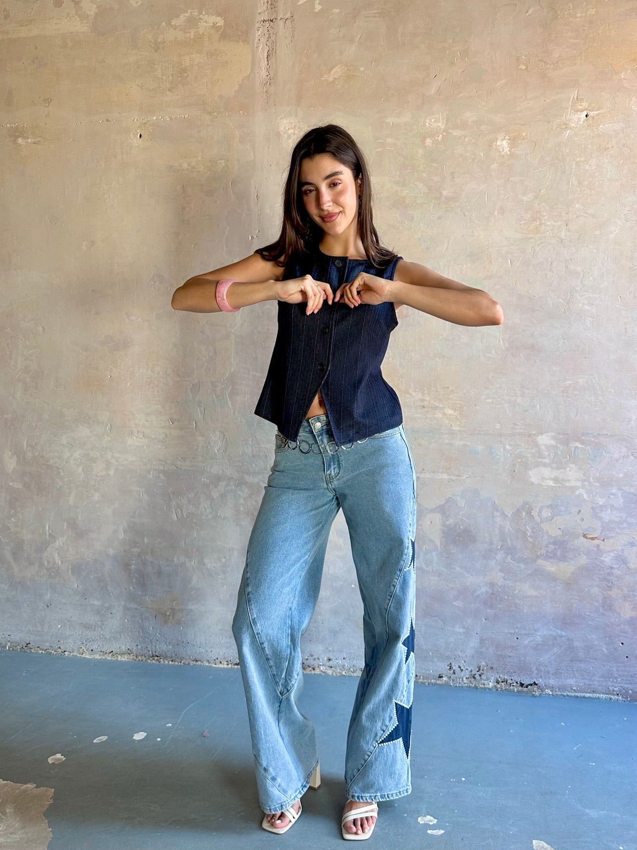 Jeans Wide Leg Stellar Blue