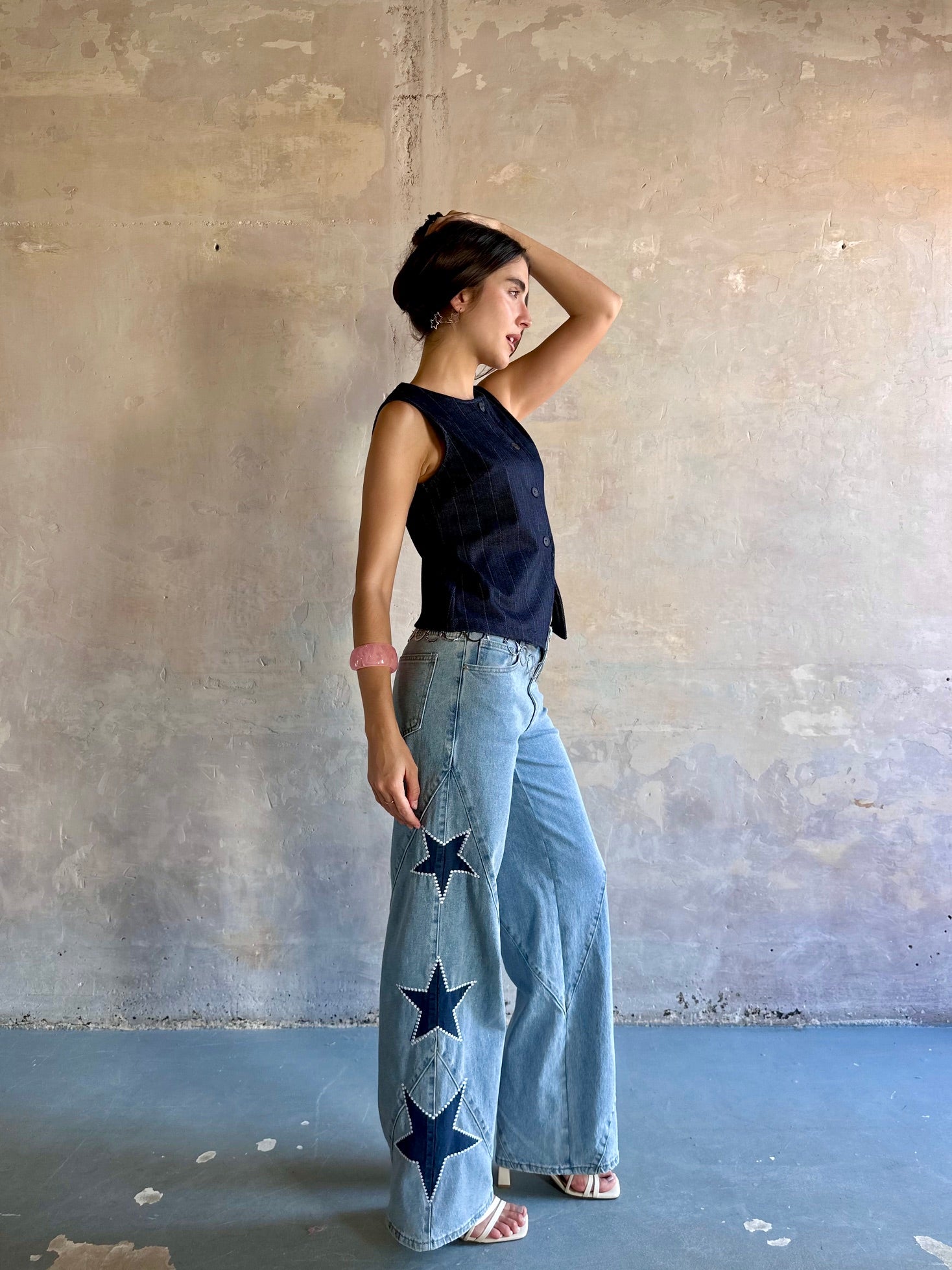 Jeans Wide Leg Stellar Blue