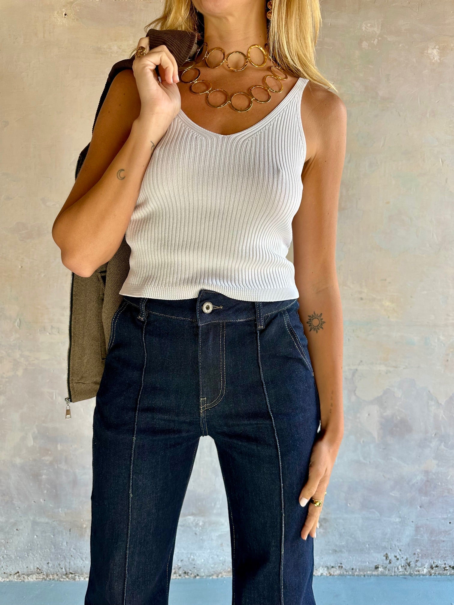 Jeans rectos tiro alto