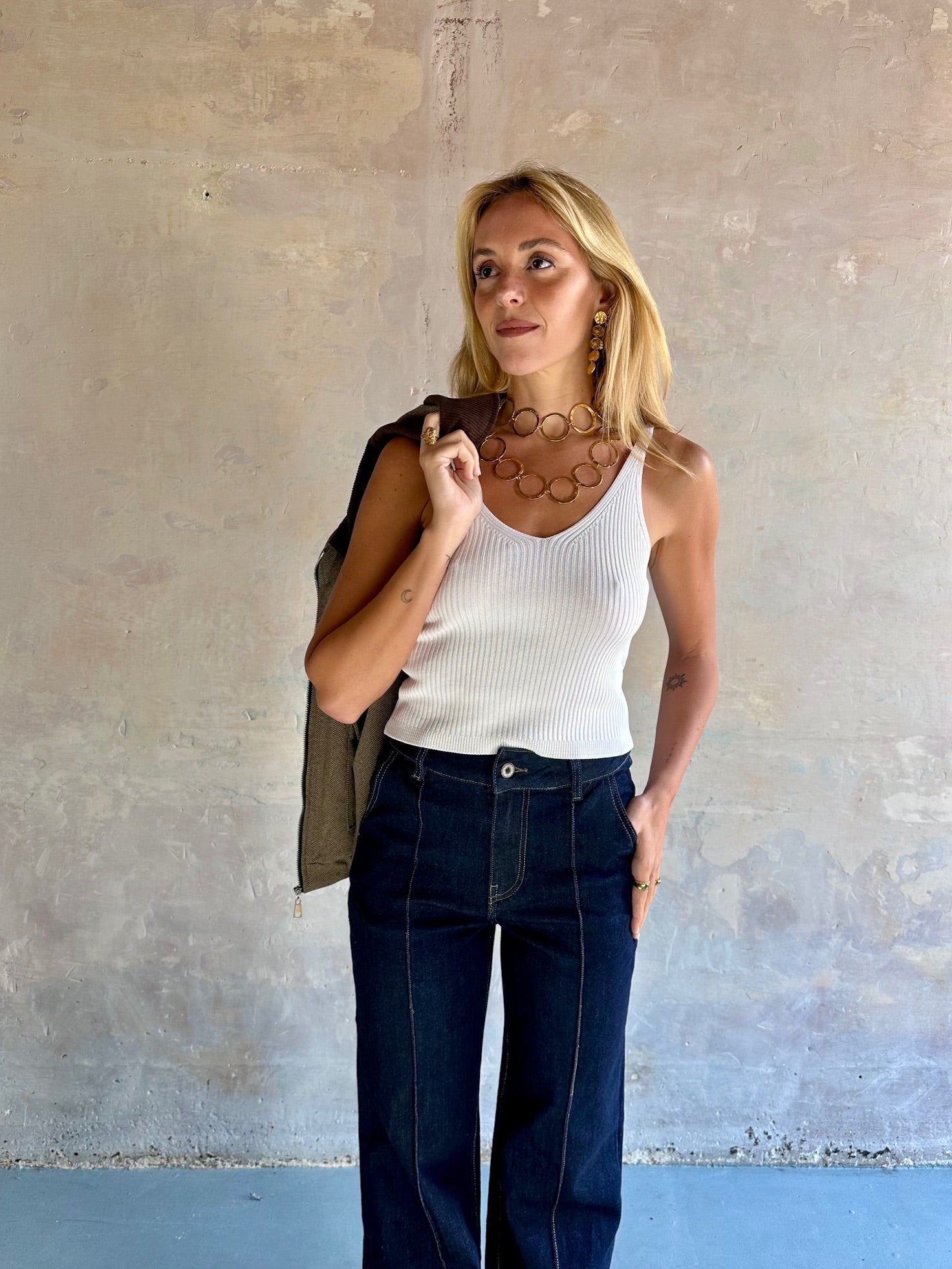 Jeans rectos tiro alto