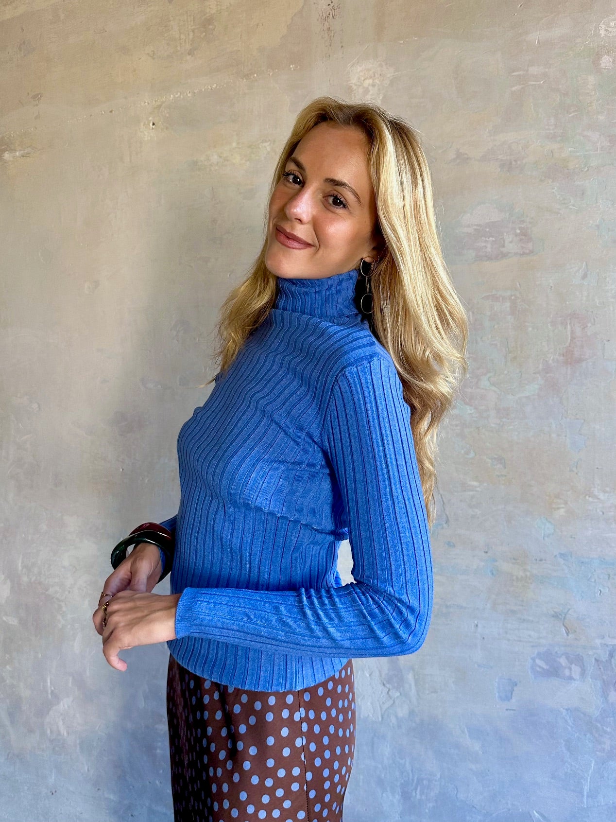 Jersey canalé cuello alto