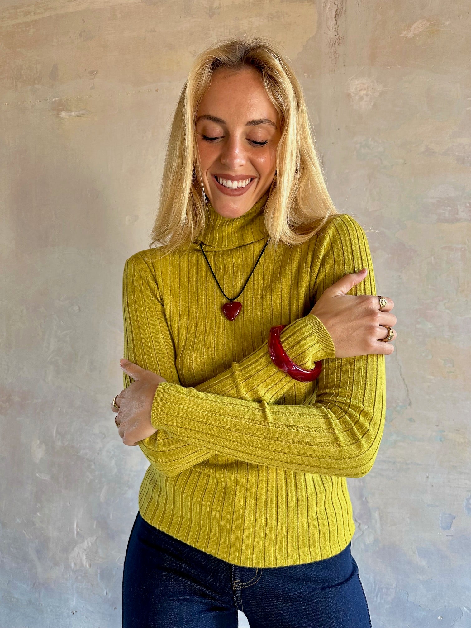 Jersey canalé cuello alto