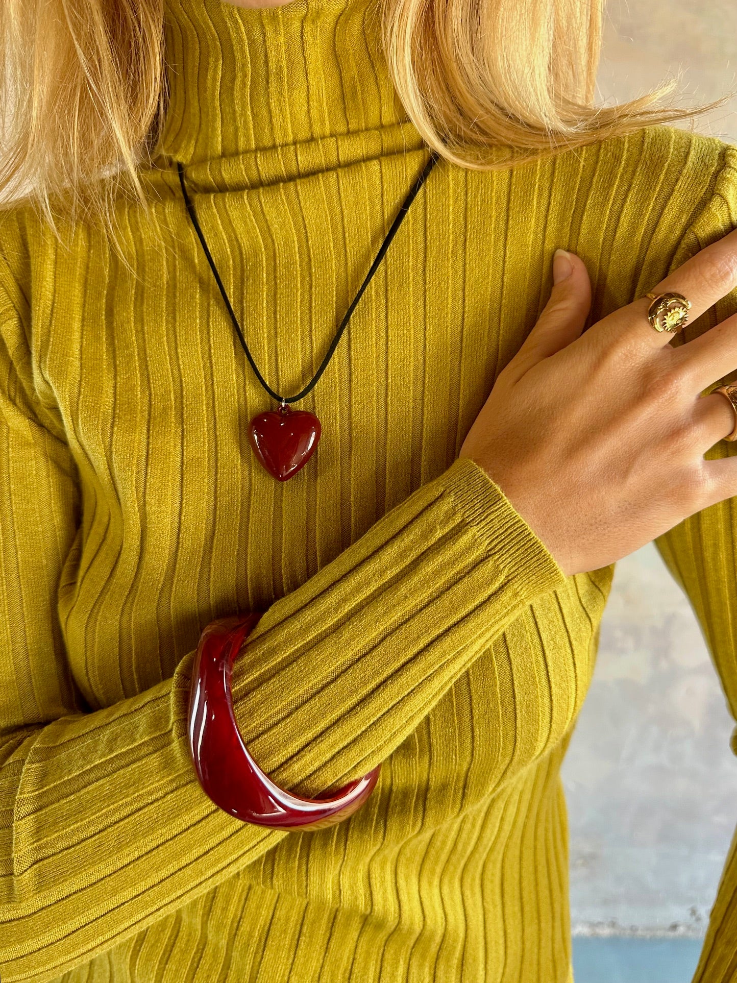 Jersey canalé cuello alto