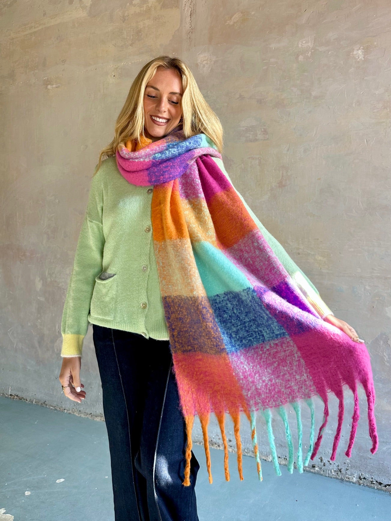 Maxi bufanda cuadros