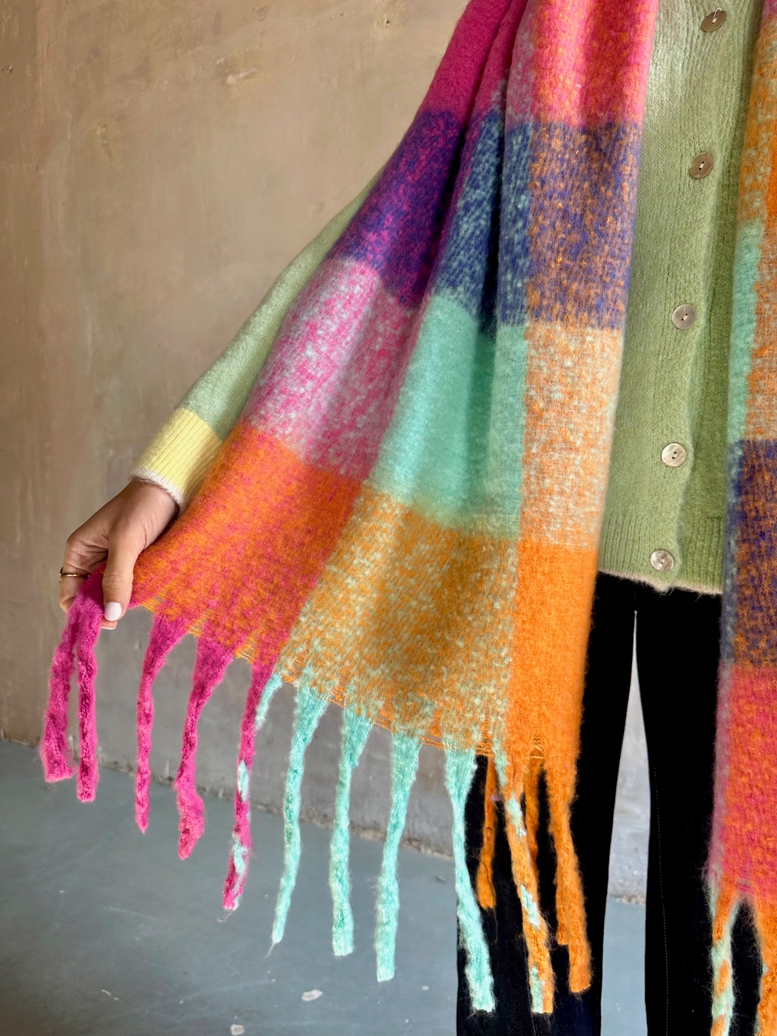 Maxi bufanda cuadros