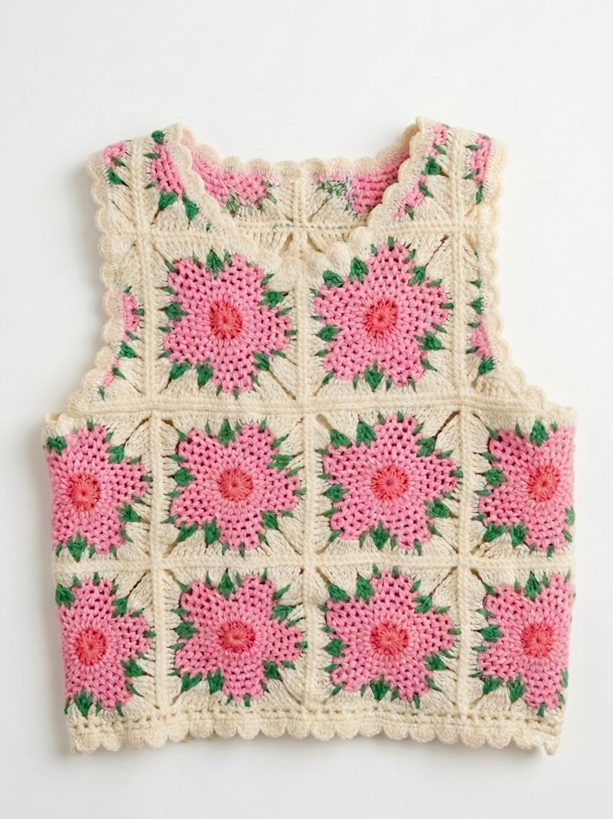 Top crochet flores