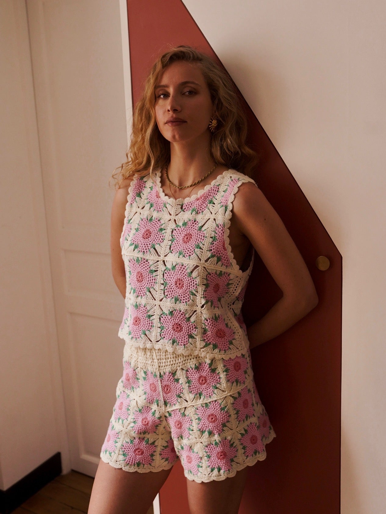 Top crochet flores