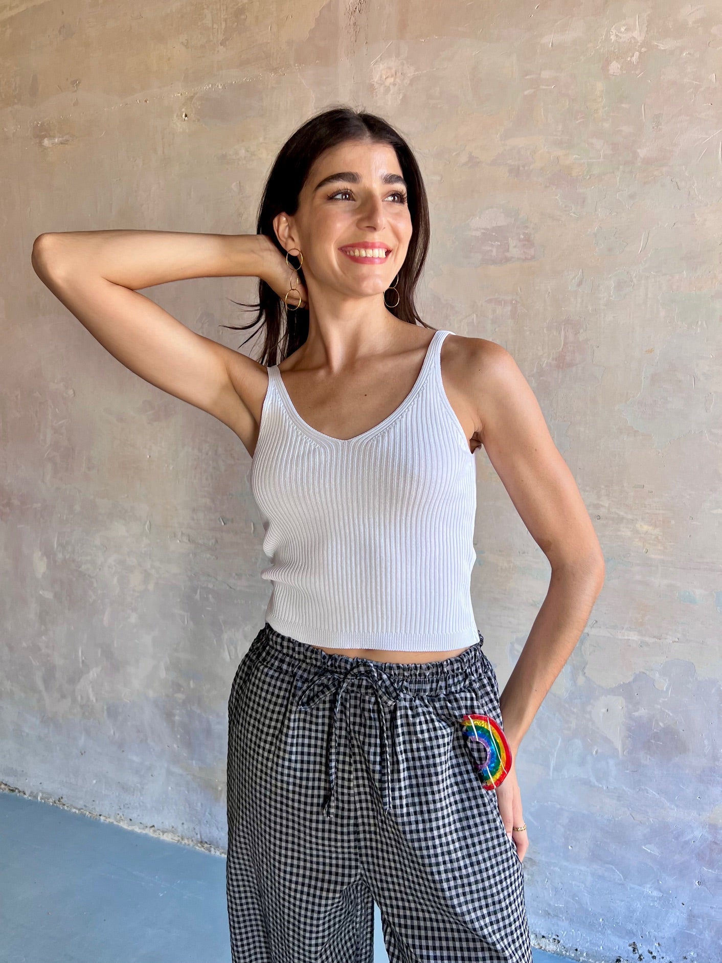 Top tirantes canalé